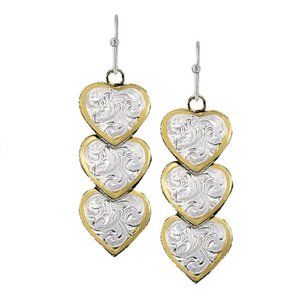 Montana Silversmiths Triple Heart Dangle Earrings